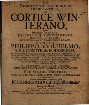 Diss. inaug. de cortice Winterano