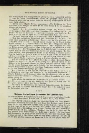 Unseren katholischen Studenten ins Stammbuch