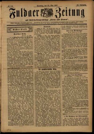 Erste Ausgabe vom Samstag, den 22. Mai 1897.