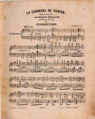 Le carneval de Venise : d'aprés Paganini ; capriccio brillant pour le piano ; oe. 51