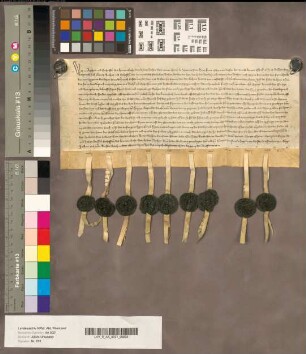 Das Schöffengericht zu Aachen stellt eine gleiche Urkunde wie Herzog Rainald von Jülich-Geldern am selben Tag über die Vogtei aus.