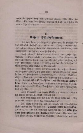 II. Unsere Ständekammer.