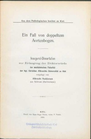 Ein Fall von doppeltem Aortenbogen