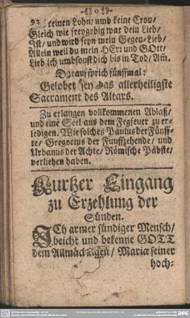 Kurtzer Eingang zu Erzehlung der Sünden