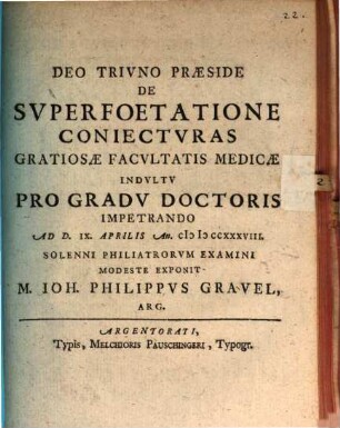 De superfoetatione coniecturas