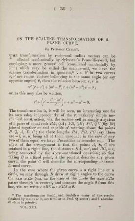 On the scalene transformation of a plane curve.