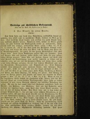 Beiträge zur christlichen Erkenntniß
