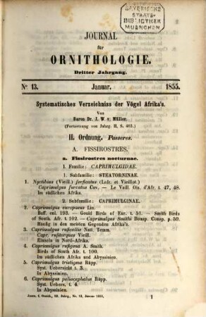 Journal für Ornithologie : Zeitschrift der Deutschen Ornithologen-Gesellschaft. 3. 1855
