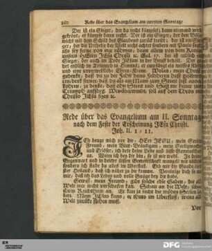Rede über das Evangelium am II. Sonntage nach dem Feste der Erscheinung JEsu Christi.