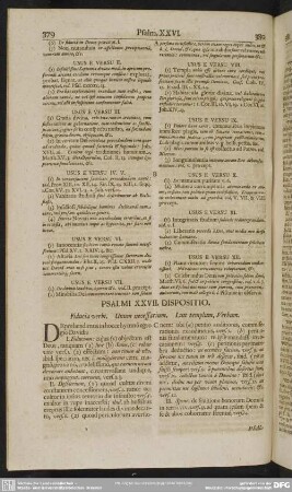 Psalmi XXVII. Dispositio. Fiducia verbi. Unum necessarium. Lux templum, Verbum