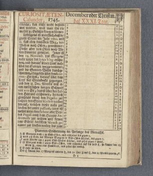 [Von dem im vorigen Jahre erschienenen Cometen, dessen Lauf und Stand, und ob die Cometen eine Bedeutung haben]