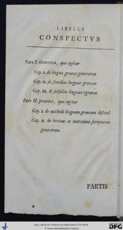 Libelli Conspectus.