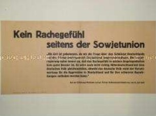 Maueranschlag mit einem Zitat aus der Erklärung von Molotow auf der Pariser Außenministerkonferenz