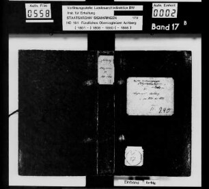 Protokoll- bzw. Kopialbuch von Obligationen und Hypotheken (Unterpfandsbuch) im Obervogteiamt Achberg