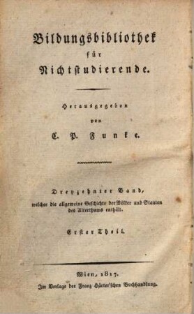 Allgemeine Geschichte der Völker und Staaten des Alterthums, 1