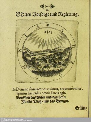 II. Gottes Vorsorge und Regierung