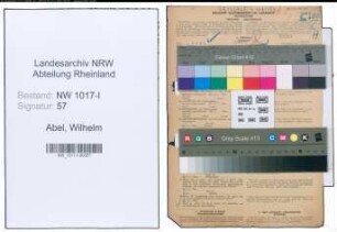 Entnazifizierung Wilhelm Abel , geb. 25.09.1902 (Hilfspolizist)