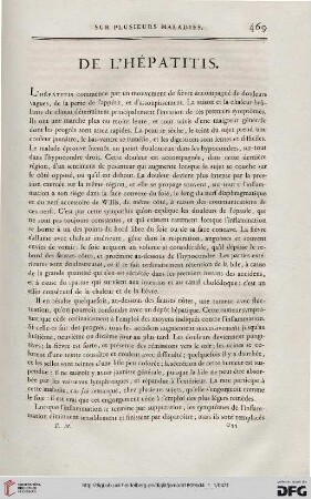 De l'hépatitis