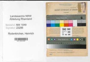 Entnazifizierung Heinrich Rodenkirchen , geb. 02.02.1895 (Bahnsekretaer)