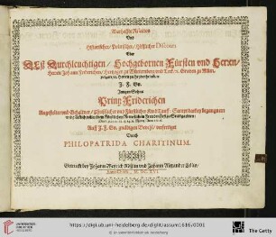 Warhaffte Relation und historischer, politischer, höfflicher Discours über ... Johann Friderichen, Hertzogen zu Würtemberg ... jungen Sohns Printz Friderichen angestelter ... Kind-Tauff
