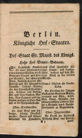 Königliche Hof-Staaten