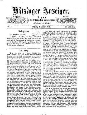 Kitzinger Anzeiger. 1871 = Jg. 4