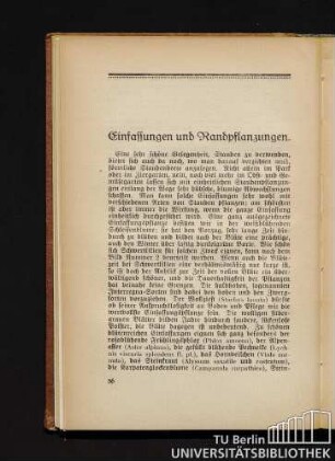 Einfassungen und Randpflanzungen.