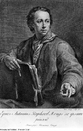 Stich nach Selbstbildnis Anton Raphael Mengs