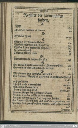 Register der fürnembsten sachen