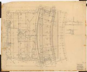 Stadthalle, Mülheim an der Ruhr Umbau: Festsaalanbau: Grundriss Kellergeschoss 1:50
