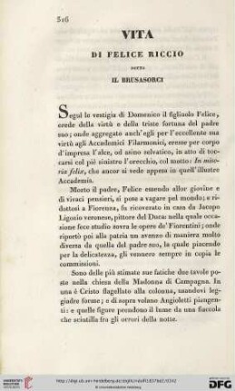 Vita di Felice Riccio detto il Brusasorci