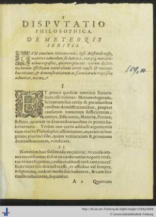Disputatio Philosophica.