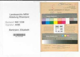 Entnazifizierung Elisabeth Bartmann , geb. 08.01.1905 (Schreibkraft)