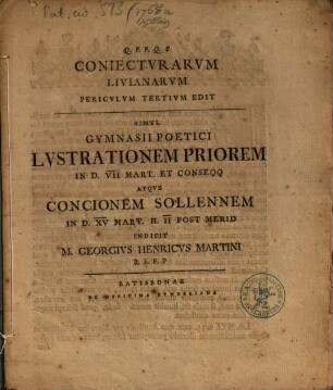 Coniecturarum Livianarum periculum ..., Periculum tertium