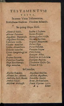 Testamentum Vetus.