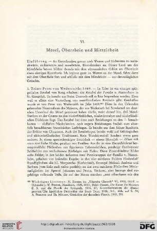VI. Mosel, Oberrhein und Mittelrhein
