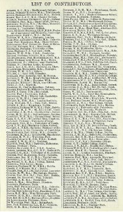 List of Contributors.