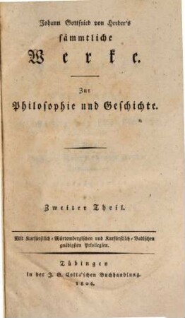 Präludien zur Philosophie der Geschichte der Menschheit