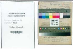 Entnazifizierung Heinrich Weber , geb. 07.12.1907 (Kaufmaennischer Angestellter)