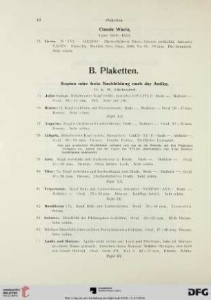 B. Plaketten (Nr. 75-221)