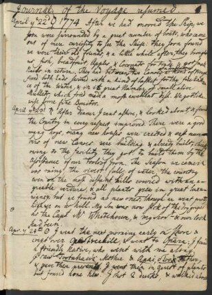 April 1774 (22nd - 30th)