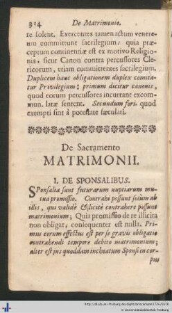 De Sacramento Matrimonii