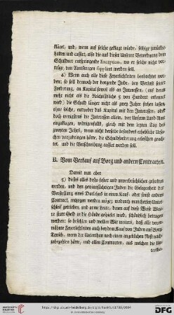 B. Vom Verkauf auf Borg und andern Contracten