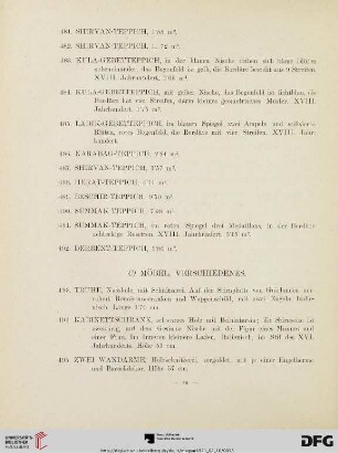 C) Möbel, Verschiedenes (Nr. 493-527)