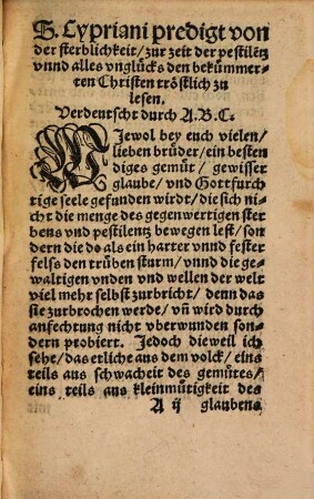 Ein sehr nützliches, tröstliches unnd geistliches Regiment wieder die Pestilentz