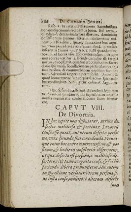 Caput VIII. De Divortiis.