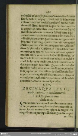CLV. Decimaquarta Deambulationum ruralium utilitas: Dei gloriae amplificatio