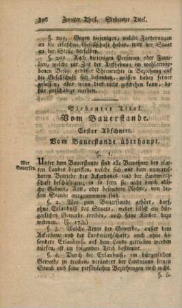Siebenter Titel. Vom Bauerstande.