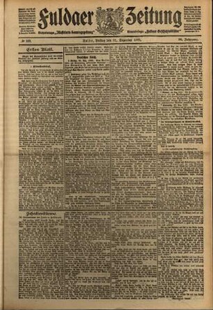 Erste Ausgabe vom Freitag, den 31. Dezember 1909.