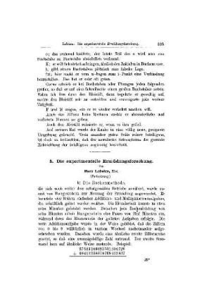 Die experimentelle Ermüdungsforschung : (Fortsetzung)